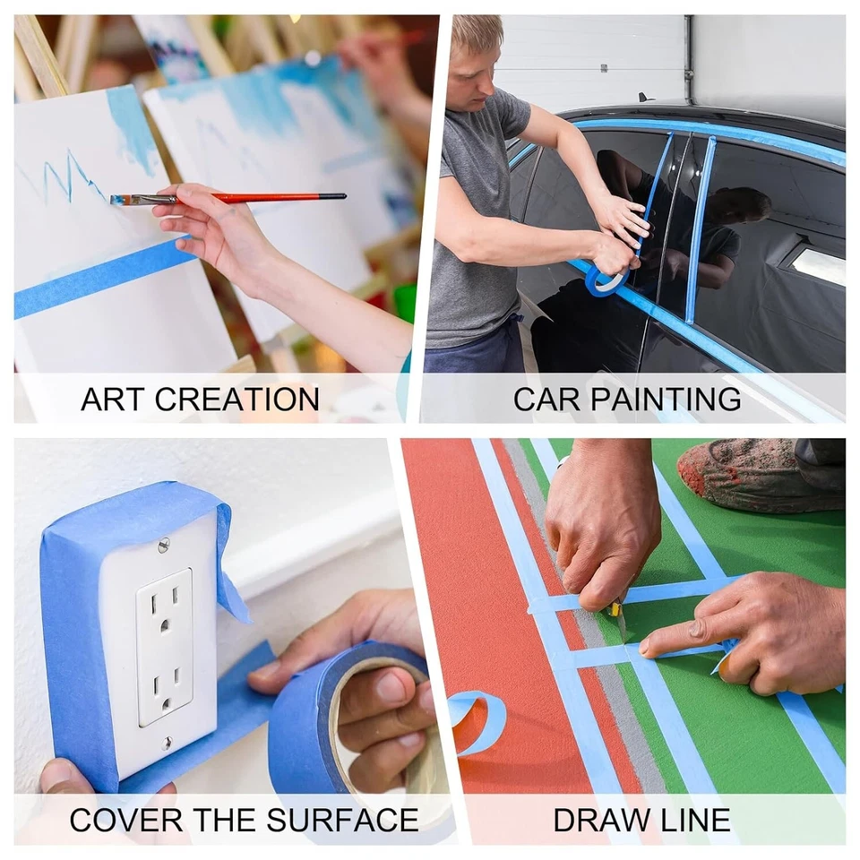 72 Rolls Blue Painters Masking Tape, 2 Inch x 60 Yards 5.5 Mil, Walls Painting - Image 2 of 4