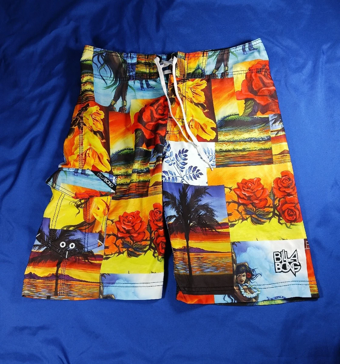 Billabong Board Shorts Hecho De Billabong Patchwork Look Men s Sz