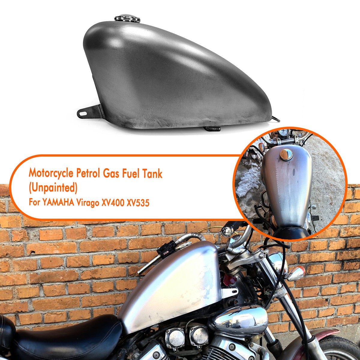 Motorcycle Handmade 12L Gas Fuel Tank For YAMAHA Virago XV400