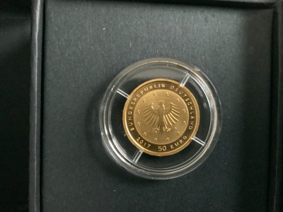 50 Euro Goldmünze, Lutherrose 2017 Prägestätte A, komplett ...
