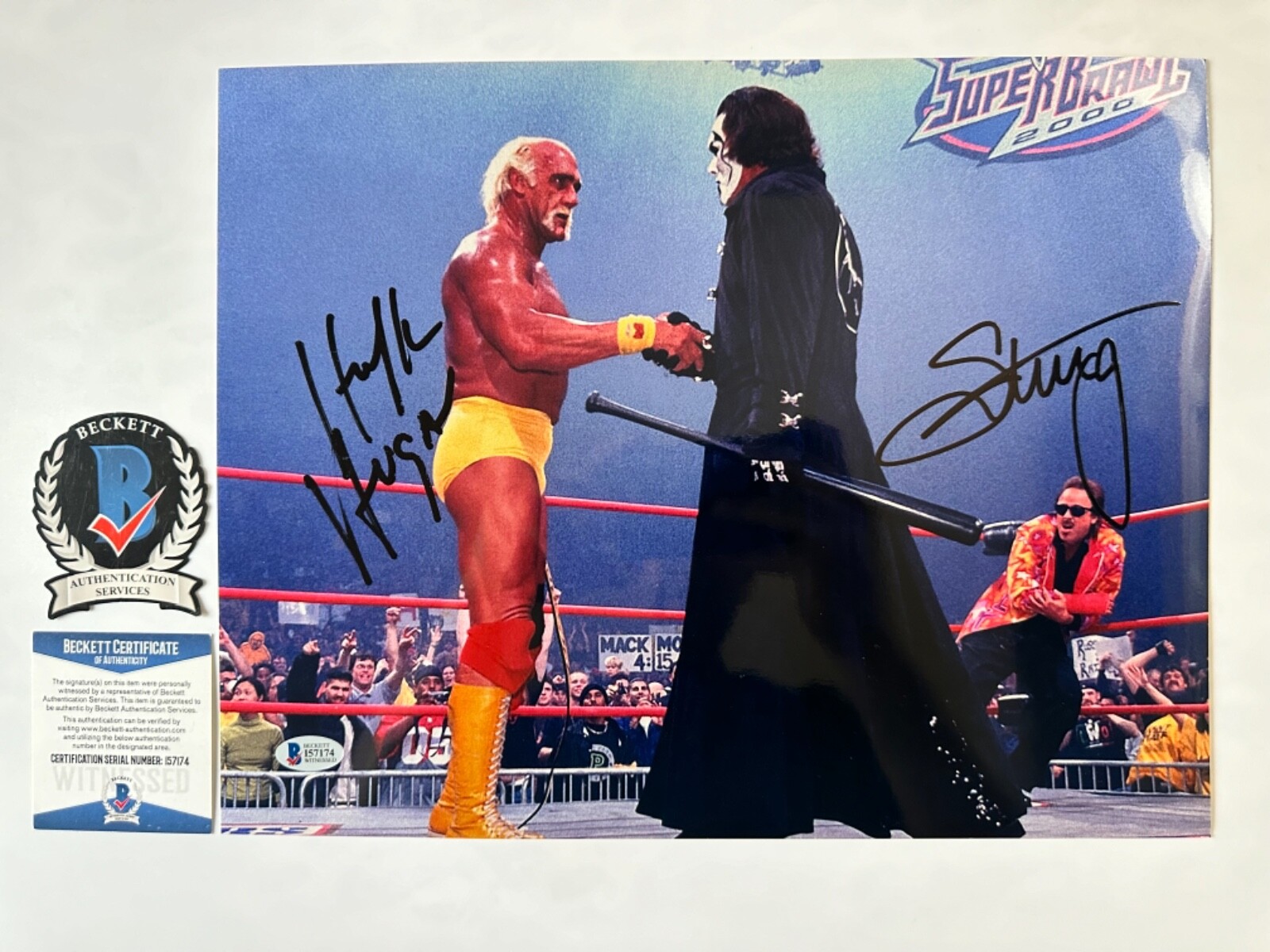 Hulk Hogan & Sting Autographed Signed Hulk Hogan And Sting WWE 11x14 Photo Beckett BAS COA 