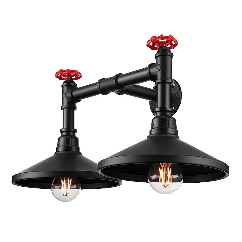 Ferro Forjado Industrial Preto Luminárias de Parede