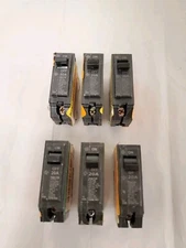 *LOT OF 6* GE Q-Line 20 Amp 1 in. Single-Pole Circuit Breaker (THQL1120)