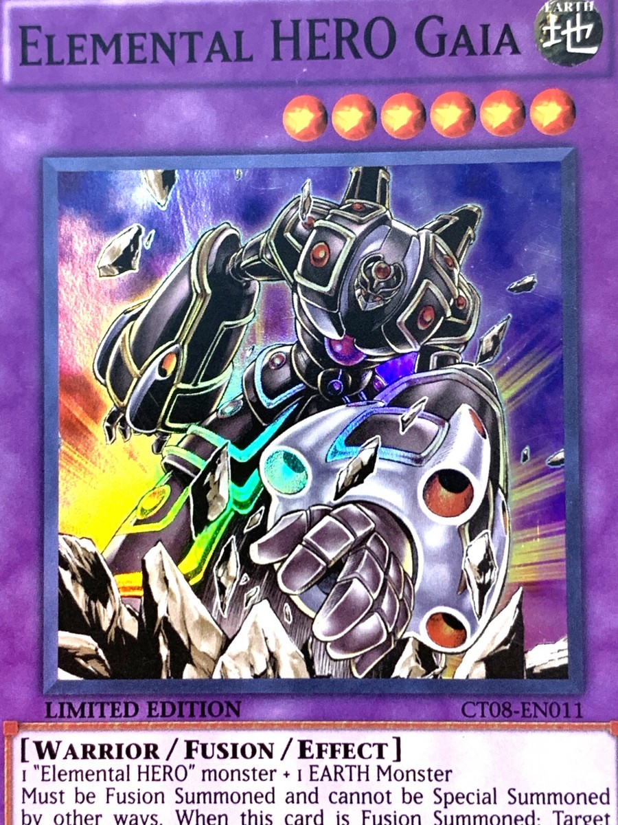 yugioh Elemental Hero Gaia CT08-EN011 Limited Edition Super