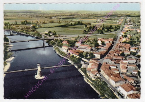 CPSM Orthez – Vue Aérienne Du Pont Vieux, Carte Postale 64