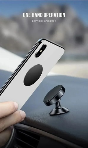 Mini Magnetic Phone Holder 360° Rotation Cellphone Instrument panel self-adhesi - Picture 8 of 27