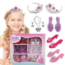 Dress Up Princess Dress Up Heels Jewelry And Tiaras Toys For Little Girls Kids,