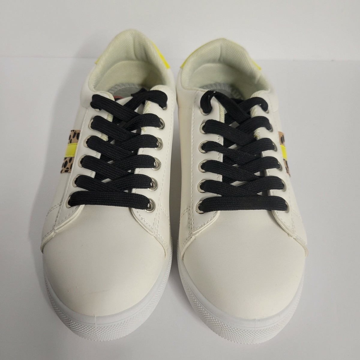 Jellypop Comfort Fit Campus White Sneakers Women's Size Leopard