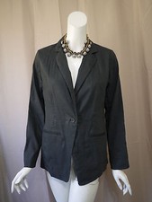 Eileen Fisher Gray Blazer Jacket Top size 8/M Excellent