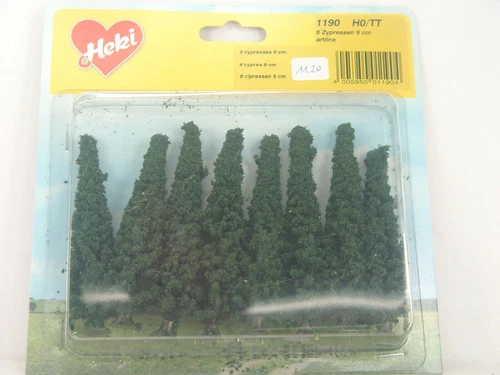 Cypress Trees - 8 pcs 9 cm each - Heki HO 1190 #E