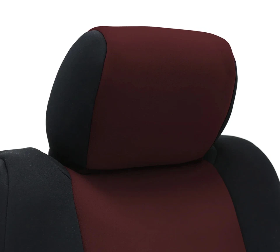 Coverking Neosupreme Seat Covers for 2019–2021 GMC Sierra 1500 Front, Wine/Black Foto 4 de 4