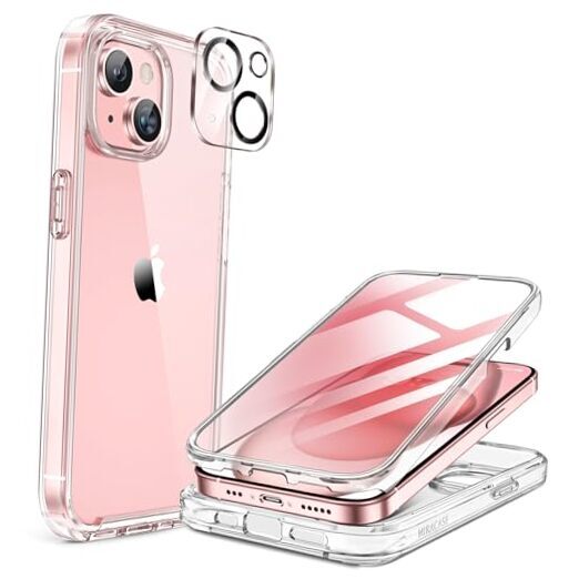 for iPhone 15 Case Full-Body Built-in Glass Screen iPhone 15 6.1