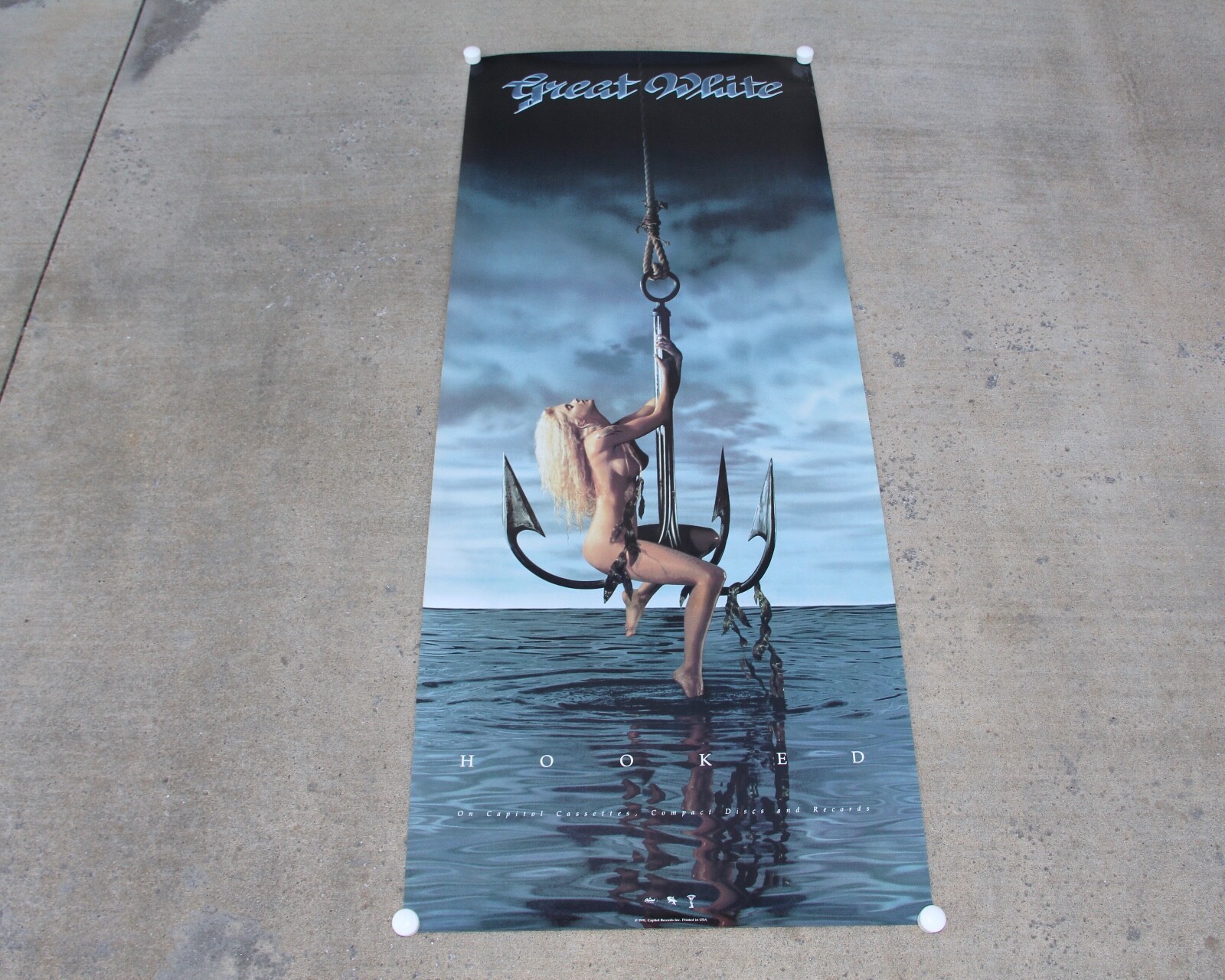 ULTRA RARE GREAT WHITE HOOKED PROMO POSTER 24" X 59" Jack Russell, Mark