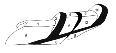 Yamaha VX Cruiser white 2015-20 Custom PWC New Blacktip Seat Cover blackwhite