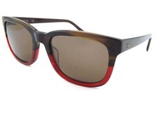 Lacoste Sunglasses Brown over Crystal Red with Dark Brown Lenses L814S 210