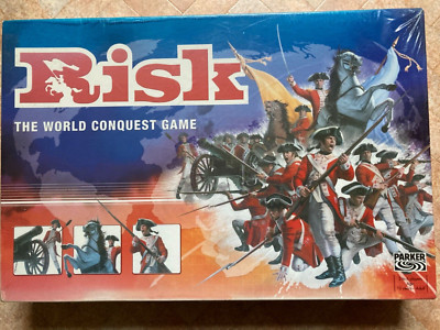 Risiko 2004 Brettspiel Die Welteroberung Spiel - Hasbro NEU - Riss am Schrumpf