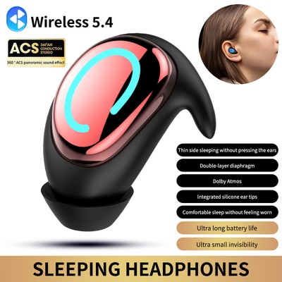 Bluetooth 5.4 In-Ear Kopfhörer Unsichtbarer Schlaf Kopfhörer Mini Sport Ohrhörer