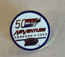 2002 Air Venture EAA Oshkosh WI Wisconsin Lapel Hat Pin Vintage Pinback