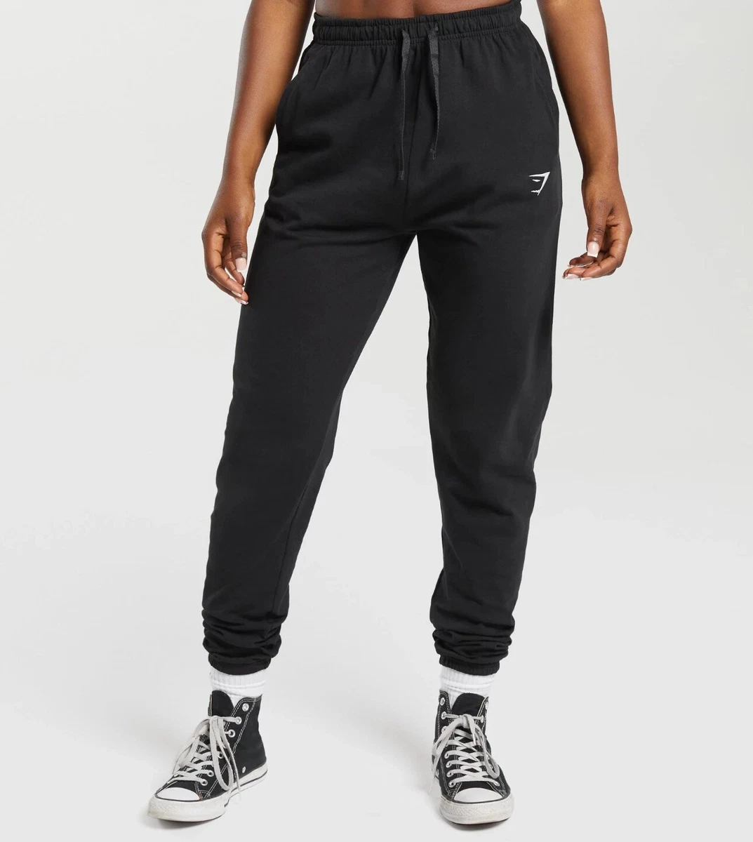 K220 GYMSHARK Crest Joggers Black Mens Size Medium eBay
