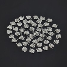 Love Heart form New Charm 9x10mm Metal 50pcs Necklace Bracelet Silver Colored