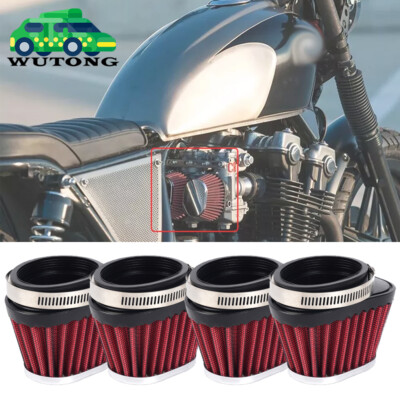 4x Motorcycle High Flow Air Filter 55mm For Motocross Scooter Air Pods Cleaner