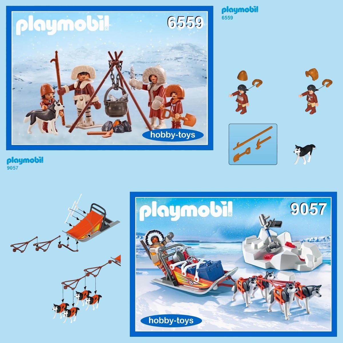 Playmobil 6559 Eskimo Husky Arctic Family / 9056 9057 * SPARE