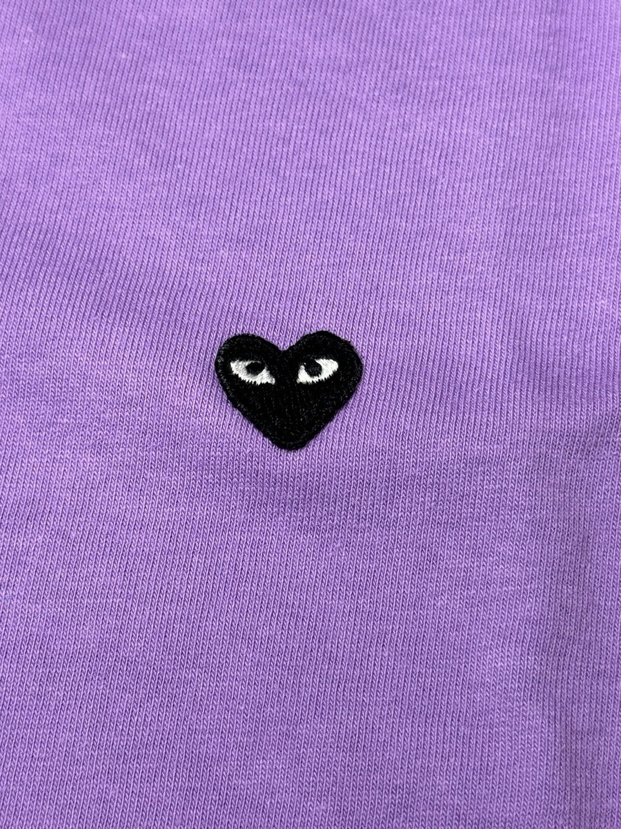 Comme des Garcons CDG PLAY Violet Heart Logo T-Shirt Large Brand