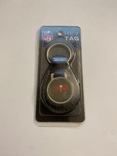 Brand New Tampa Bay Buccaneers NFL Logo Leather Key Fob Tag Keychain (B)