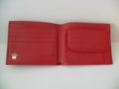 Rolex Wallet Card Holder Authentic Rolex Red Bi-Fold Wallet
