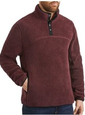 Men Pullover Member's Mark Sherpa Quarter Snap Windsor Wine Small Burgandy