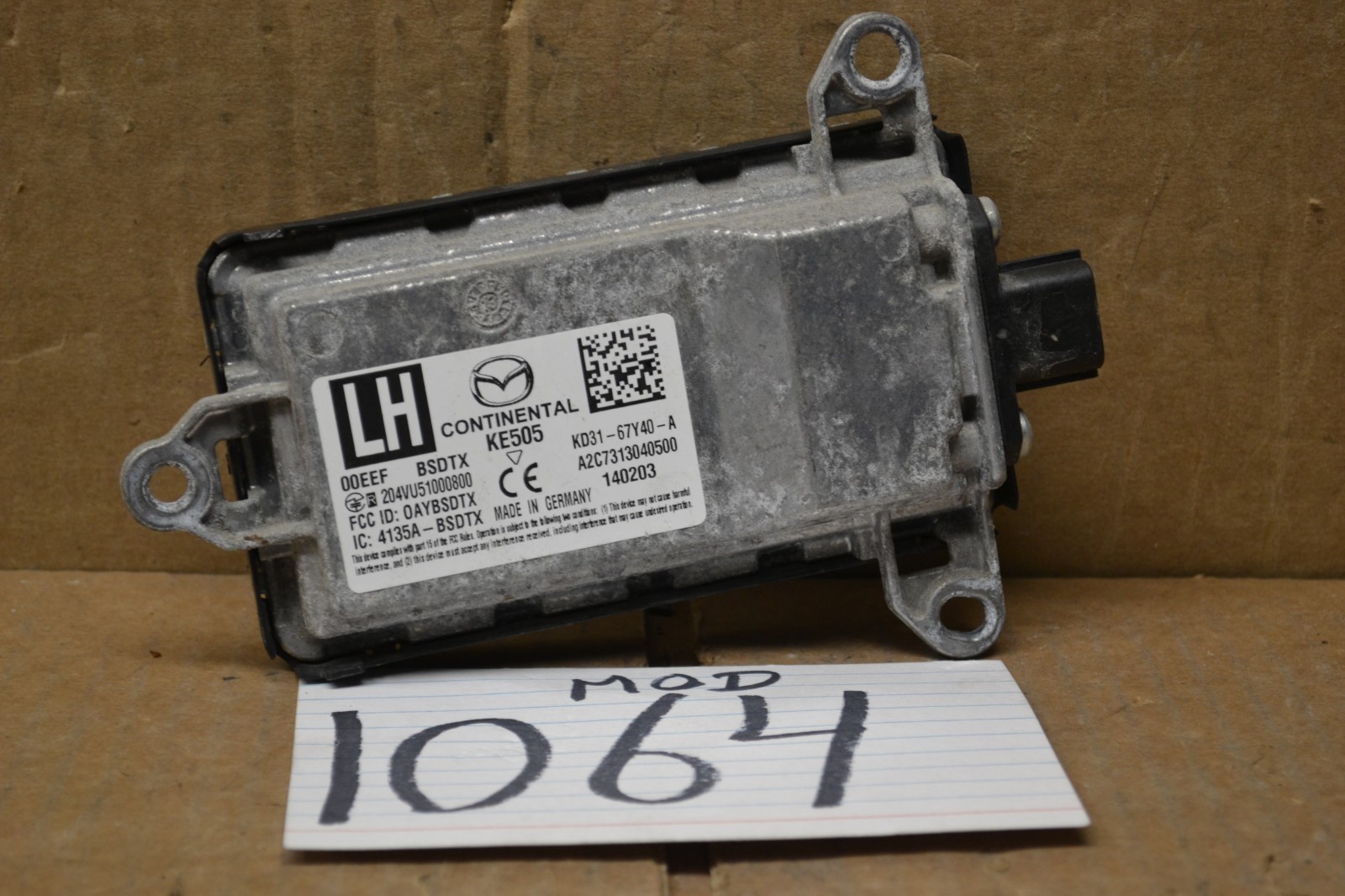 13 14 15 Mazda CX-5 Blind Spot Detection Sensor Control Module Computer#1064MOD 