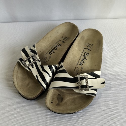 Birkenstock Betula Madrid Zebra Damen-Pantoletten mit Schmucksteinen und Schnalle 35 US 5