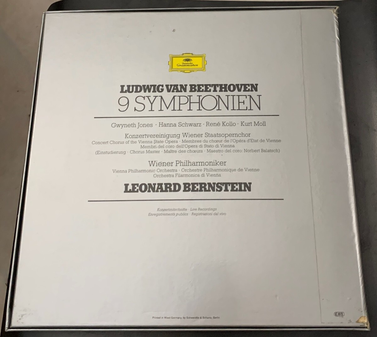 BEETHOVEN・BERNSTEIN 9 SYMPHONIEN BEETHOVEN 9 Symphonien BERNSTEIN/Vienna, DG 8LP Box NM
