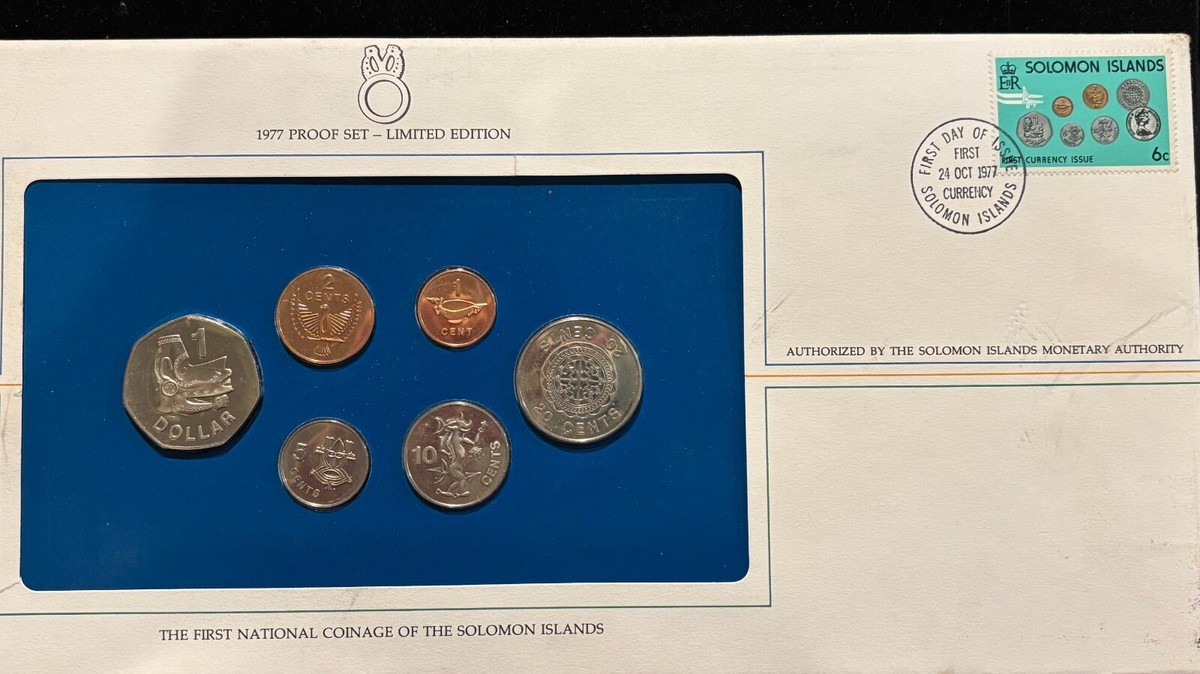 1977年 ソロモン諸島 初発行通貨と硬貨 初日発行記念セット 1977年 ソロモン諸島 初発行通貨と硬貨 初日発行記念セット