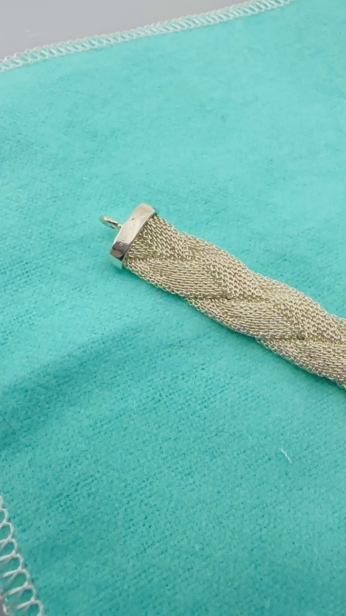 Tiffany &Co. 925 Silver Vintage Rope Mesh Braided 7