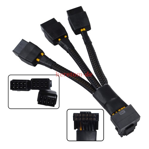 Für GPU RTX4090 RTX4080 3X8 Pin PCI-E auf 16 Pin Kartenkabel 12VHPWR Stecker - 第 1/11 張圖片