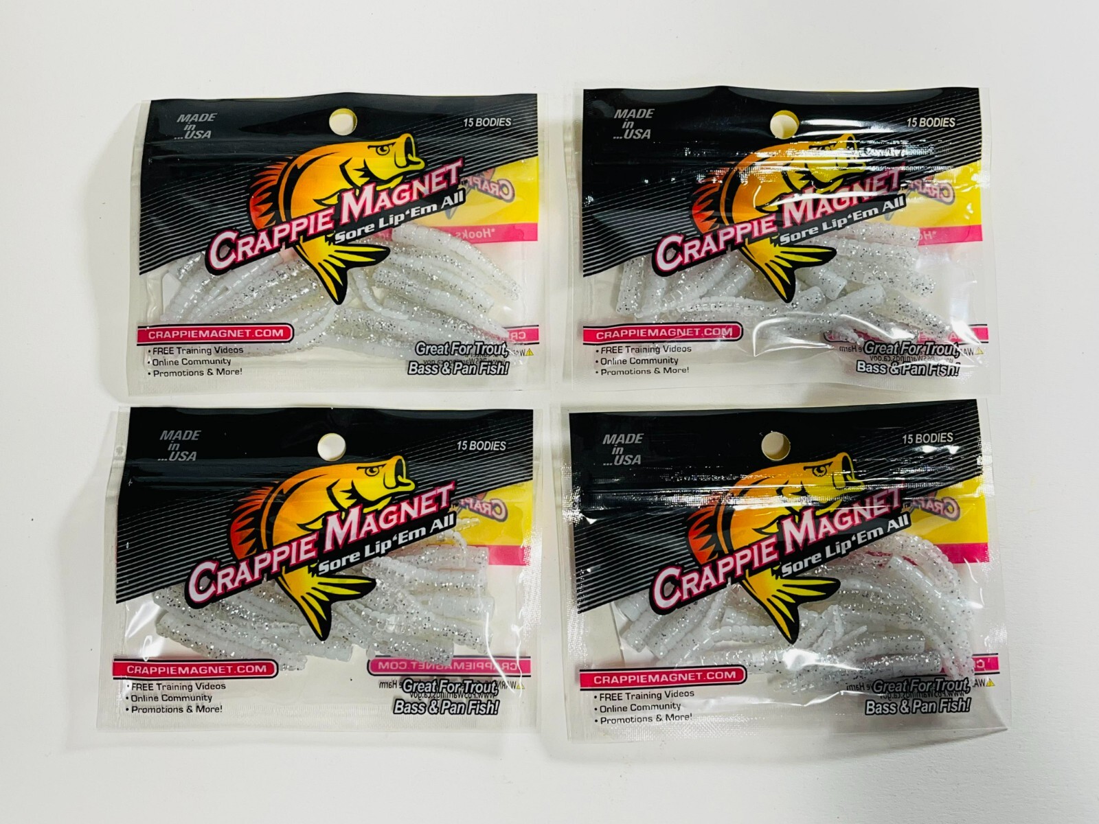 Lot of 4 Leland Crappie 15 Piece Soft Body Lures Percy Bulk eBay