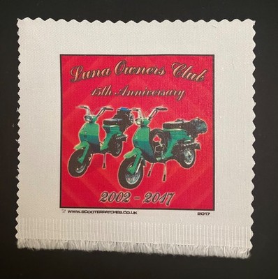 Rare Lambretta Luna Owners Club 15th Anniversary Rally Patch Lui Vega Cometa.