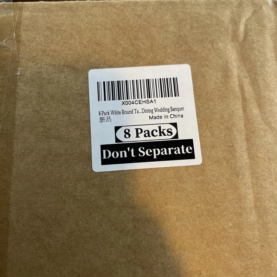 Pack de 8 manteles redondos blancos 120 pulgadas/305 cm Foto 2 de 4