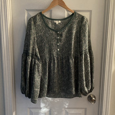 Max Studio Women s M Boho Dark Emerald Green ...