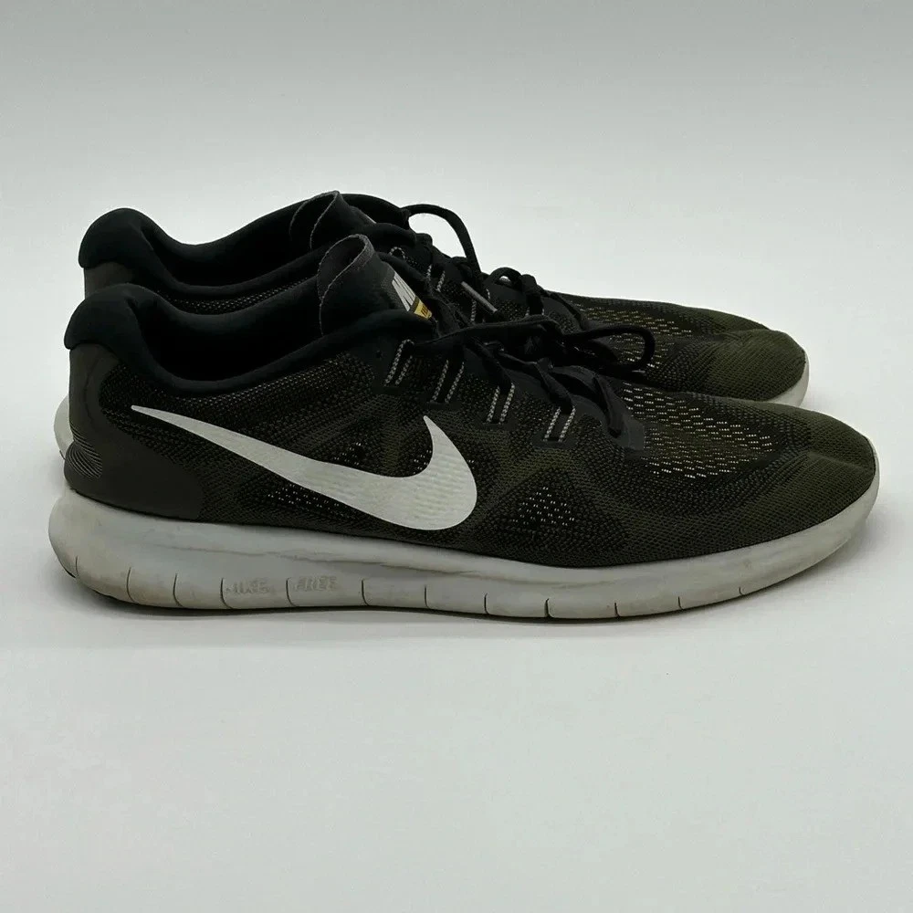 Nike Men\'s Free RN 2018 Black Off White Cargo Khaki 880839-008 - Size 14 - RARE! Nike Free RN 2018 Cargo Khaki for Sale | Authenticity  main image 2