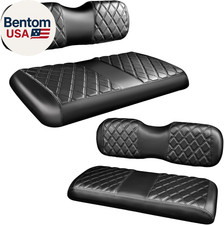 4PCS Golf Cart Diamond Seat Covers Kit,Front and Rear Seat Covers Fits for Ezgo/