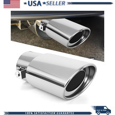 Stainless Steel Exhaust Tip Bolt-on Resonated Muffler Slant Tip Clamps And Adap