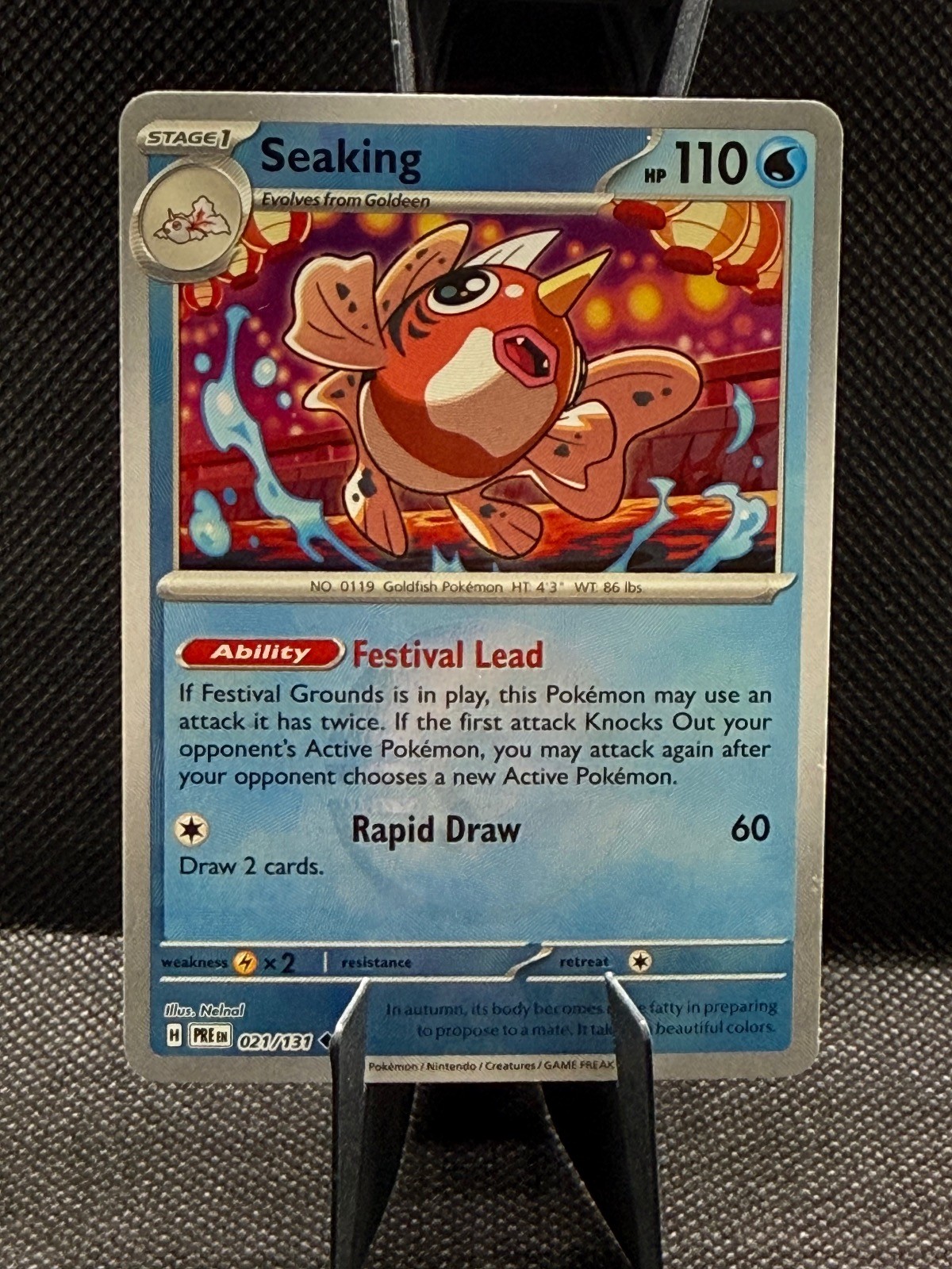 Seaking (Poke Ball Pattern) 021/131 Holo Prismatic Evolutions Pokemon NM