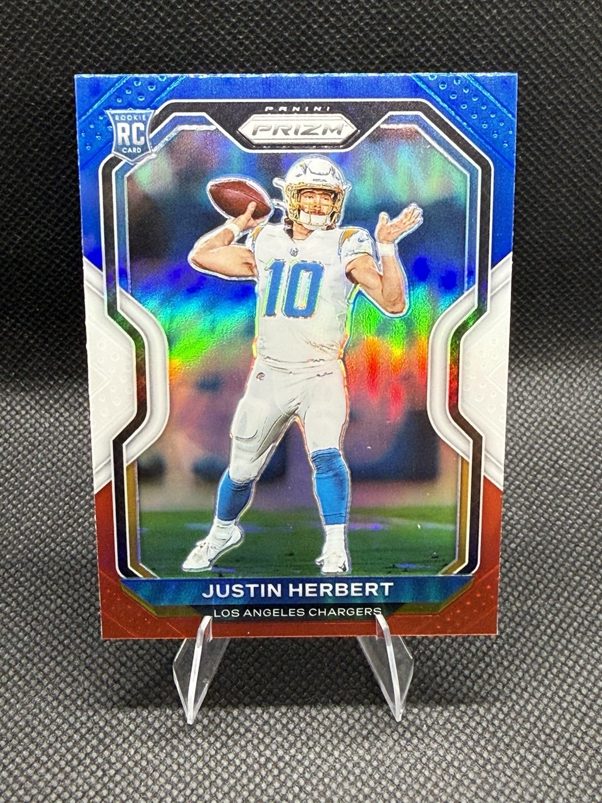 2020 Panini Prizm - Rookie Justin Herbert #325 Red White & Blue Prizm (RC)