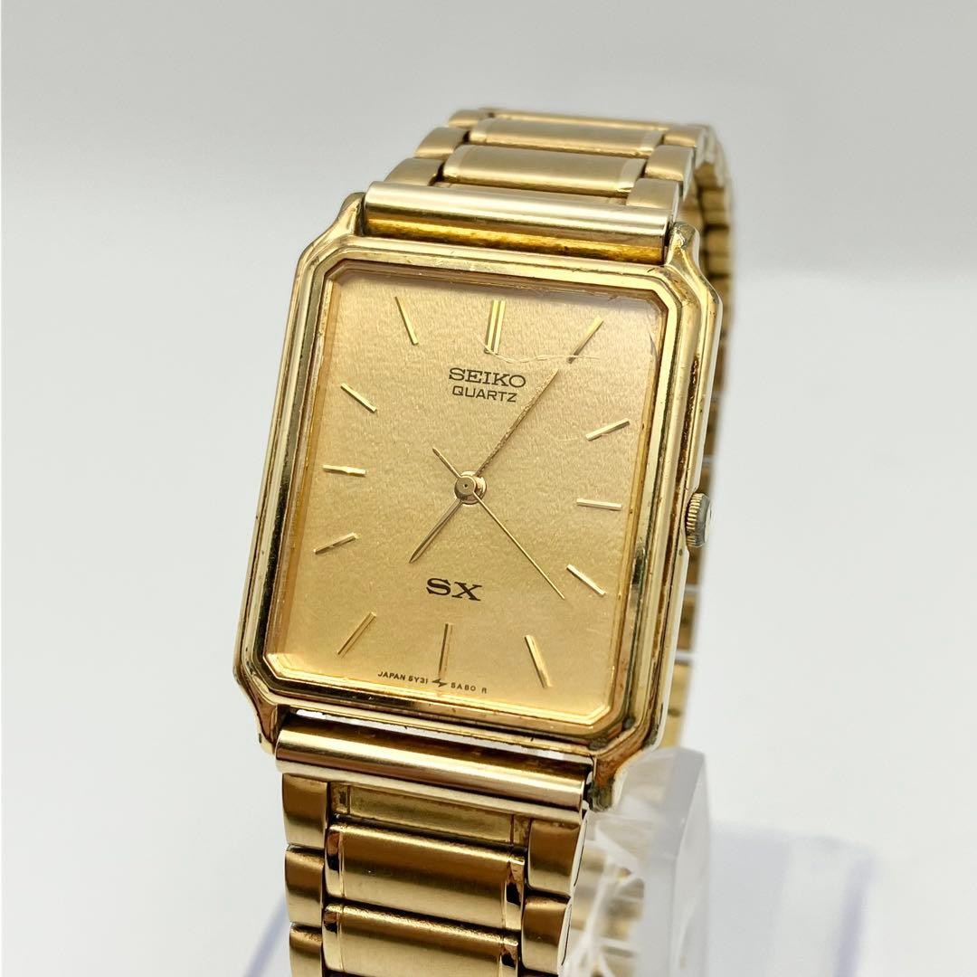 Seiko SX Quartz Watch Men's Used Gold Tested From Japan