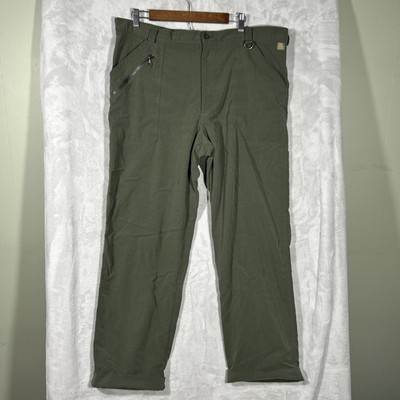 Vtg TILLEY Endurables Olive Green Utility/Hiking Trousers 42 High Waisted EUC