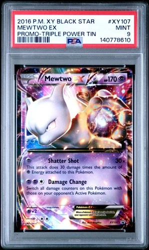 2016 Pokemon XY Black Star Promo Mewtwo EX #XY107 PSA 9 ES6
