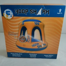 New Swimming Pool Basketball Hoop Set by Hoop Shark Orange/Blue Inflatable Hoop