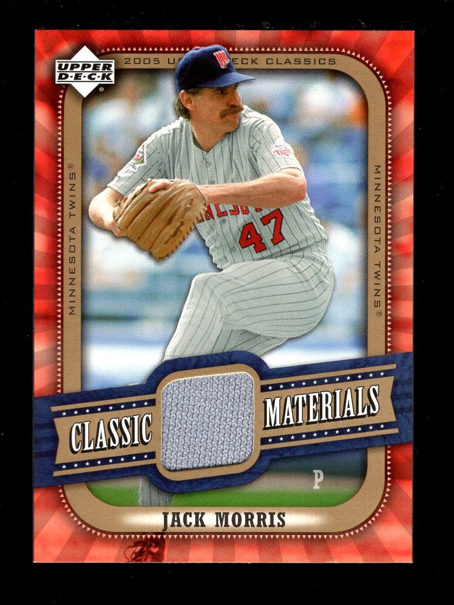 2005 UPPER DECK CLASSICS JACK MORRIS GAME USED JERSEY TWINS